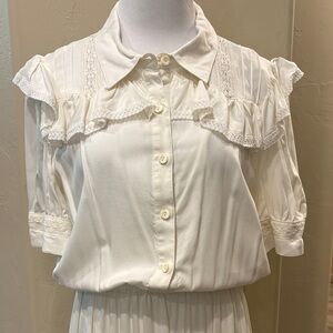 Double D Ranch Cream Ruffled Midi Dress